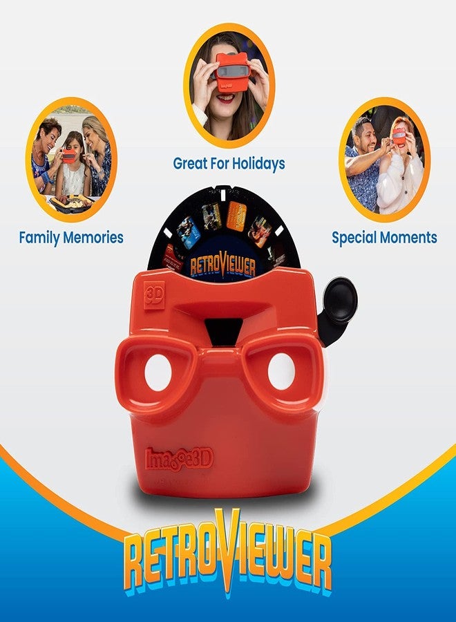 IMAGE3D Custom Viewfinder Reel Plus RetroViewer - for Kids, & Adults, Classic Toys, Slide Viewer, Retro, Vintage, May Work in Old Toys (Red) - Image 2
